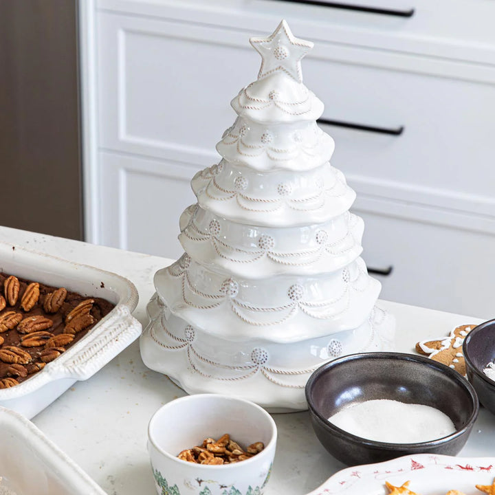 Berry &amp; Thread Whitewash Christmas Tree Cookie Jar