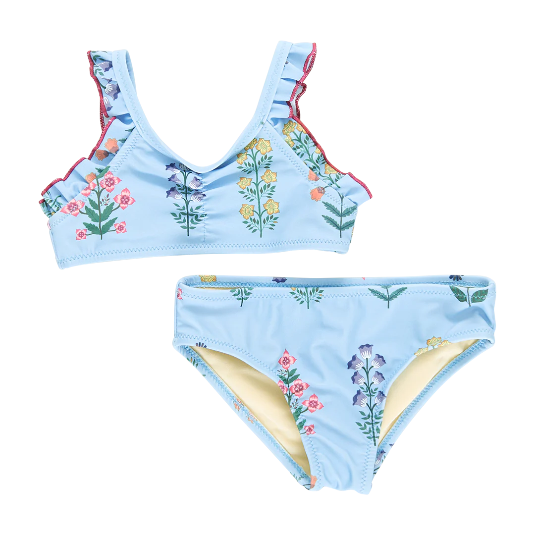 Girls Claire Bikini - Blue Bell Field Floral