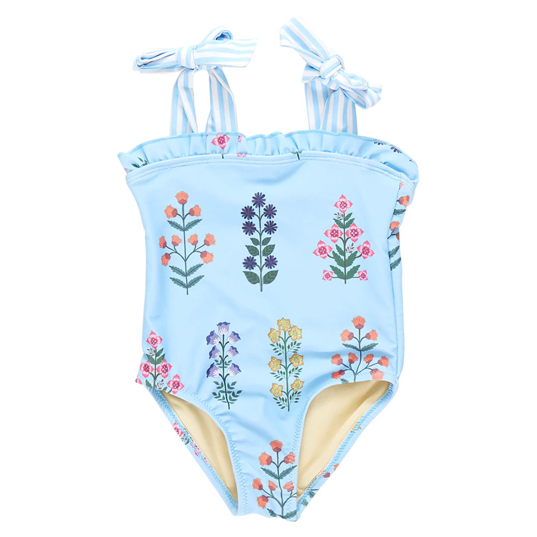 Girls Hero Suit - Blue Bell Field Floral