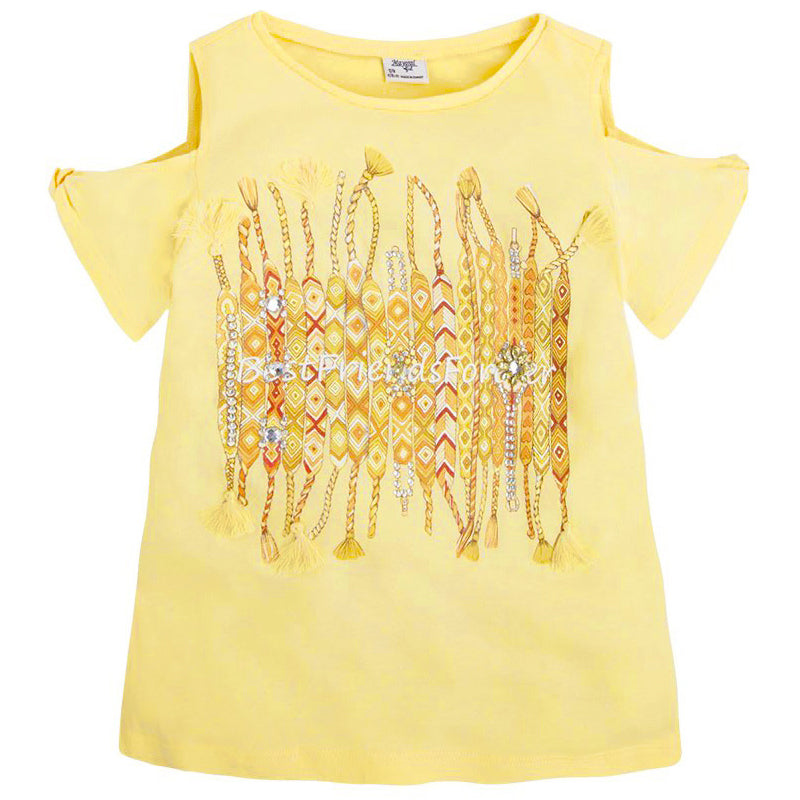 Friendship Bracelet Off the Shoulder Tee