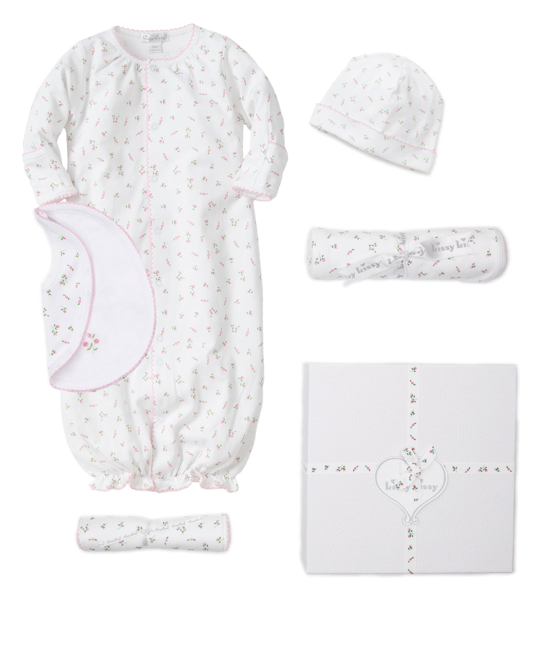 Garden Roses 5pc Gown Gift Set w/ Gift Box