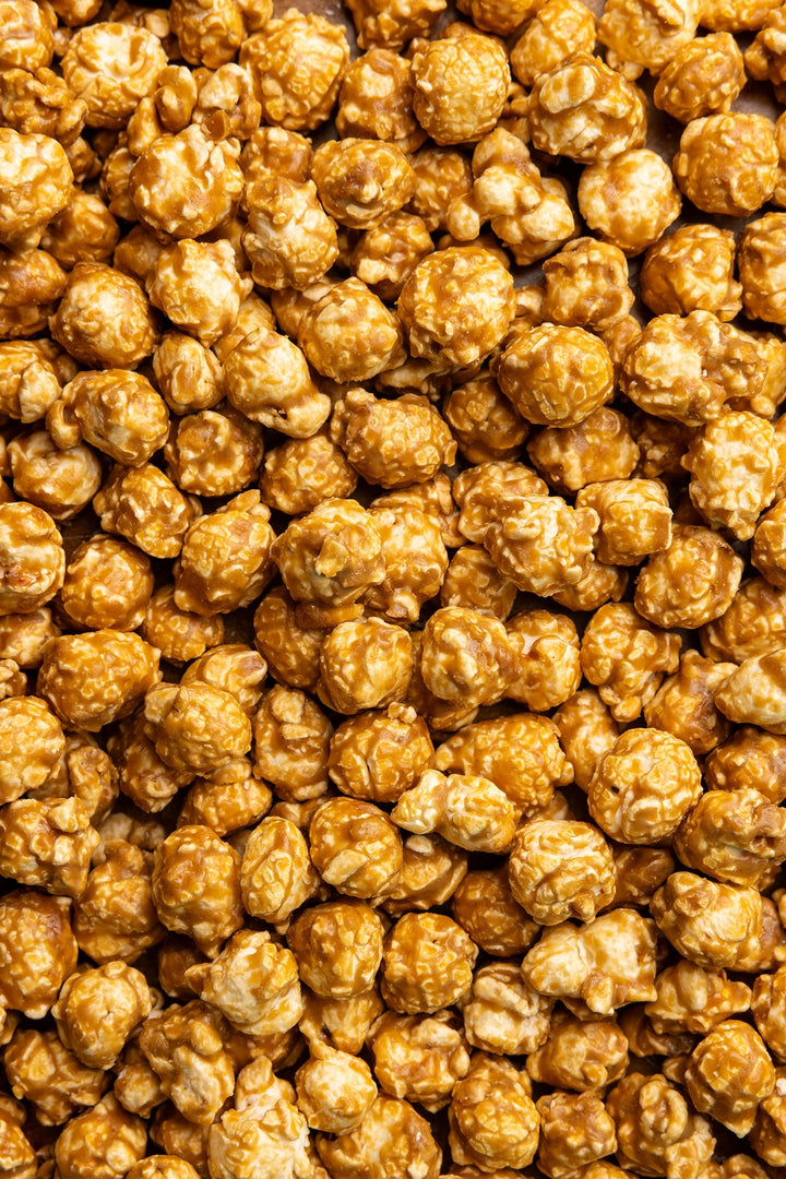 Close-up of gingerbread flavored salted caramel popcorn