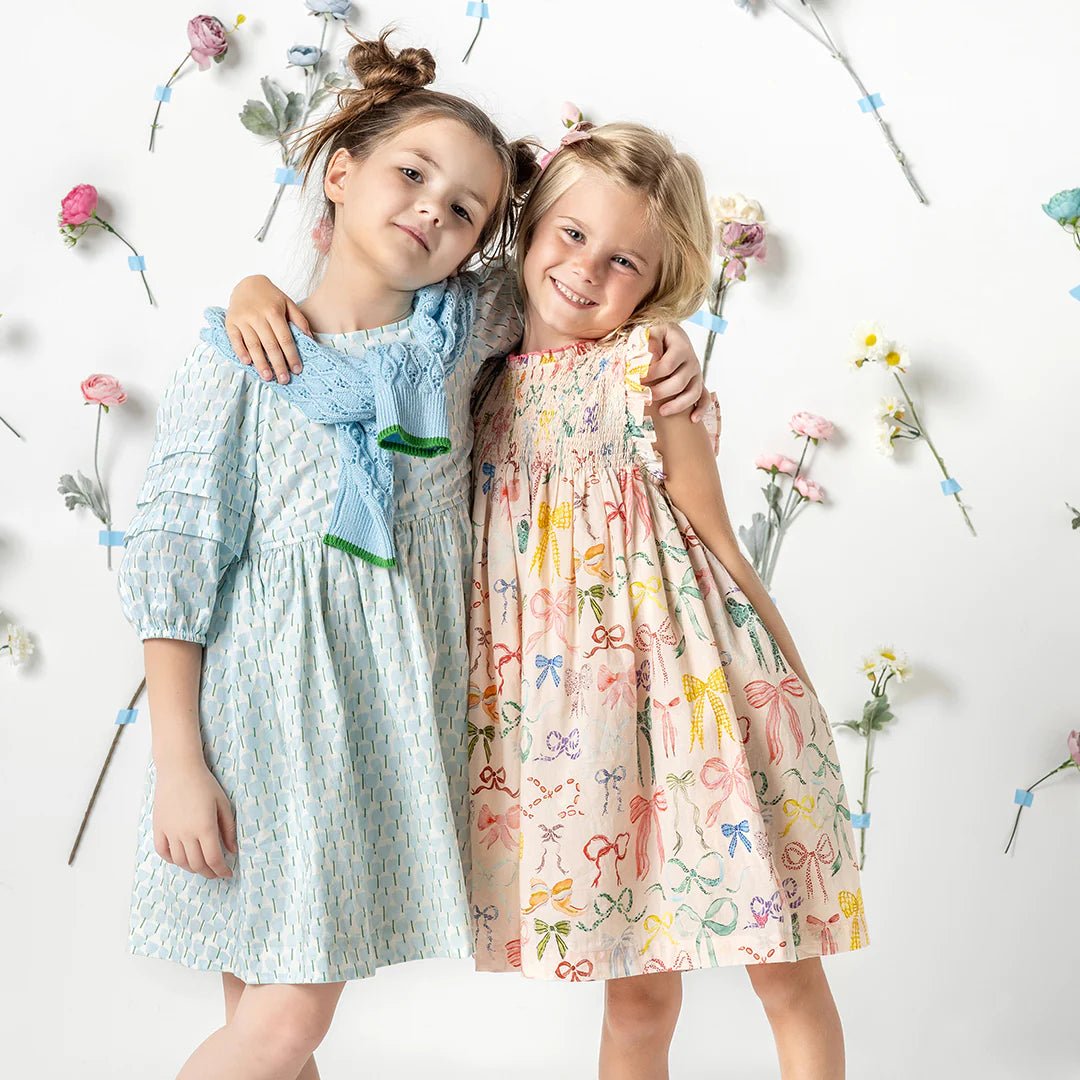 Girls Stevie Dress - Watercolor Bows