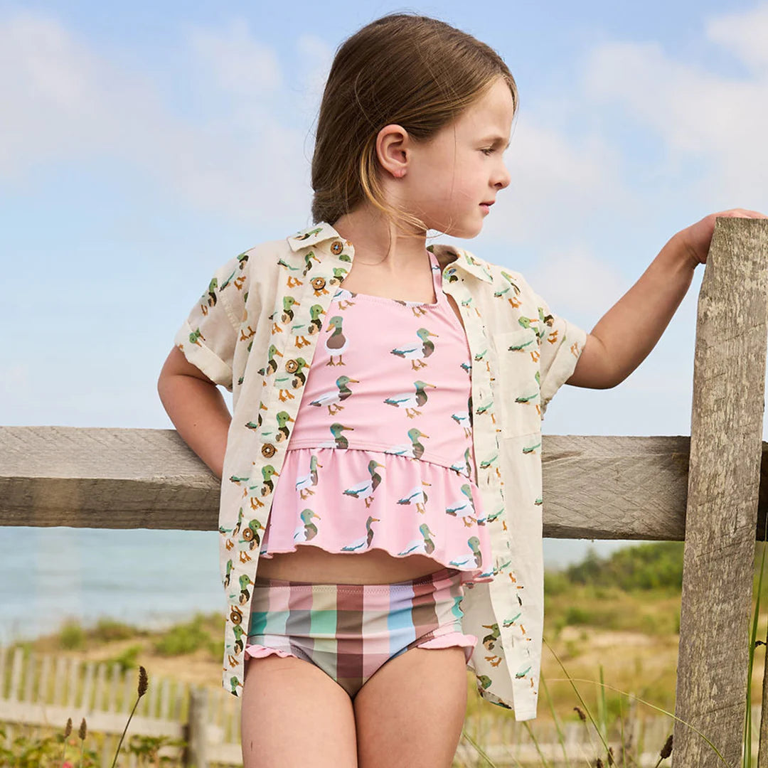 Girls Joy Tankini - Pink Mallard Friends