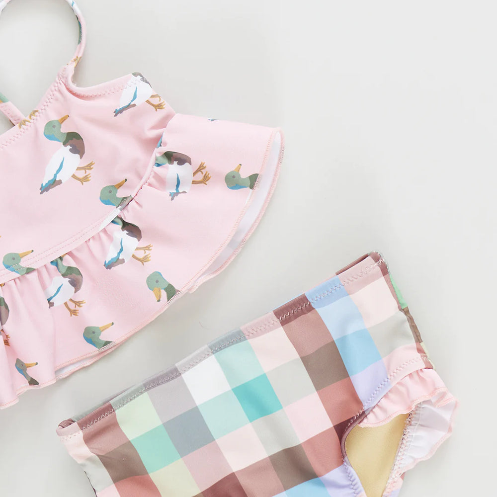 Girls Joy Tankini - Pink Mallard Friends