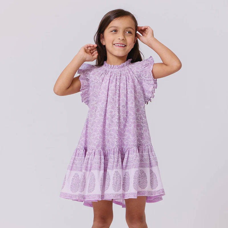 Girls Harper Dress - Lavender Garden Floral