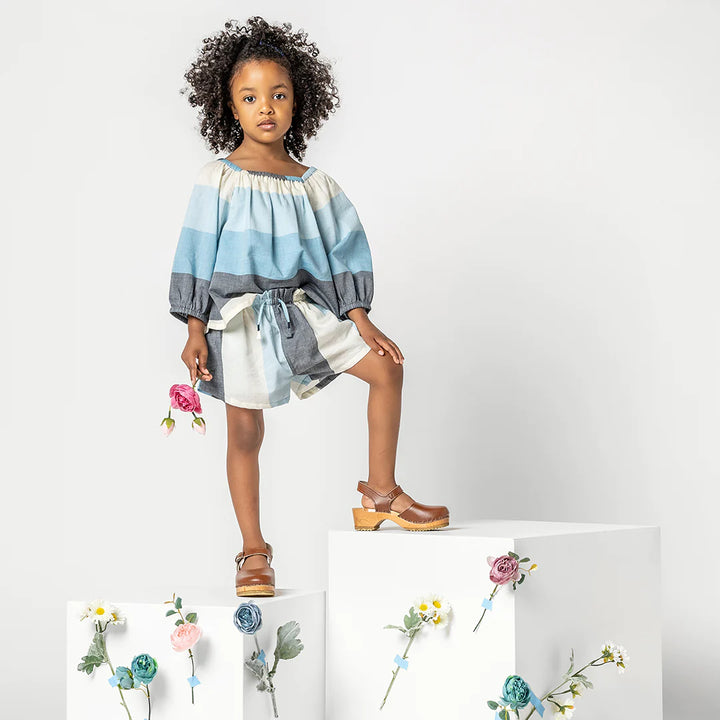 Girls Theodore Short - Ocean Stripe