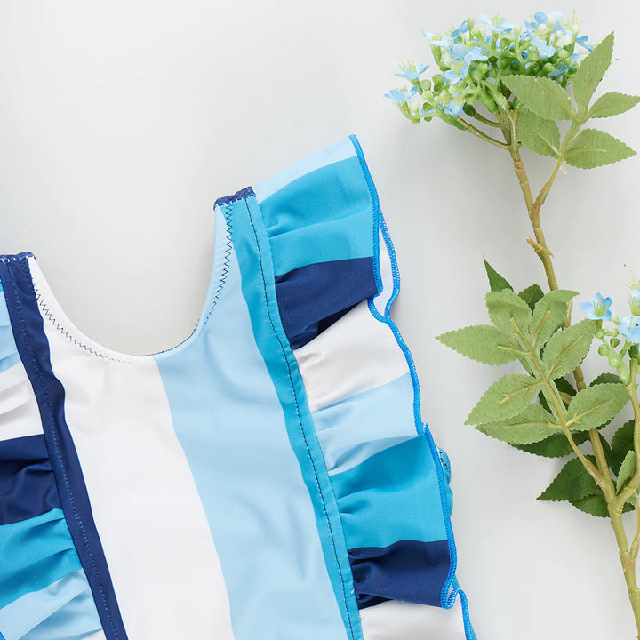 Girls Katniss Suit - Ocean Stripe