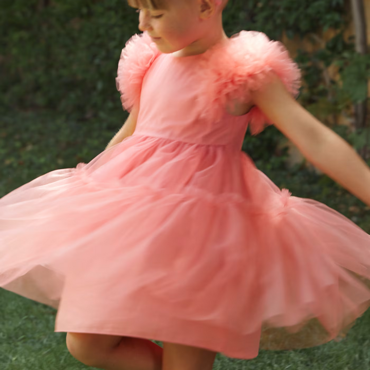 Salmon Tulle Dress