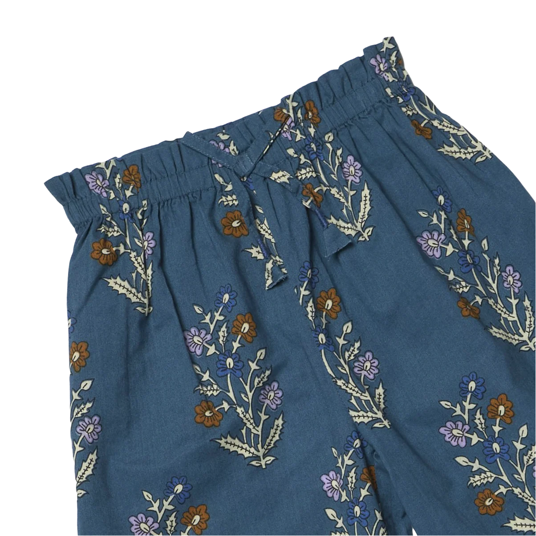 Close-up of Girls Theodore Pant in Balsam Dewdrop showing elastic waist and tie detail