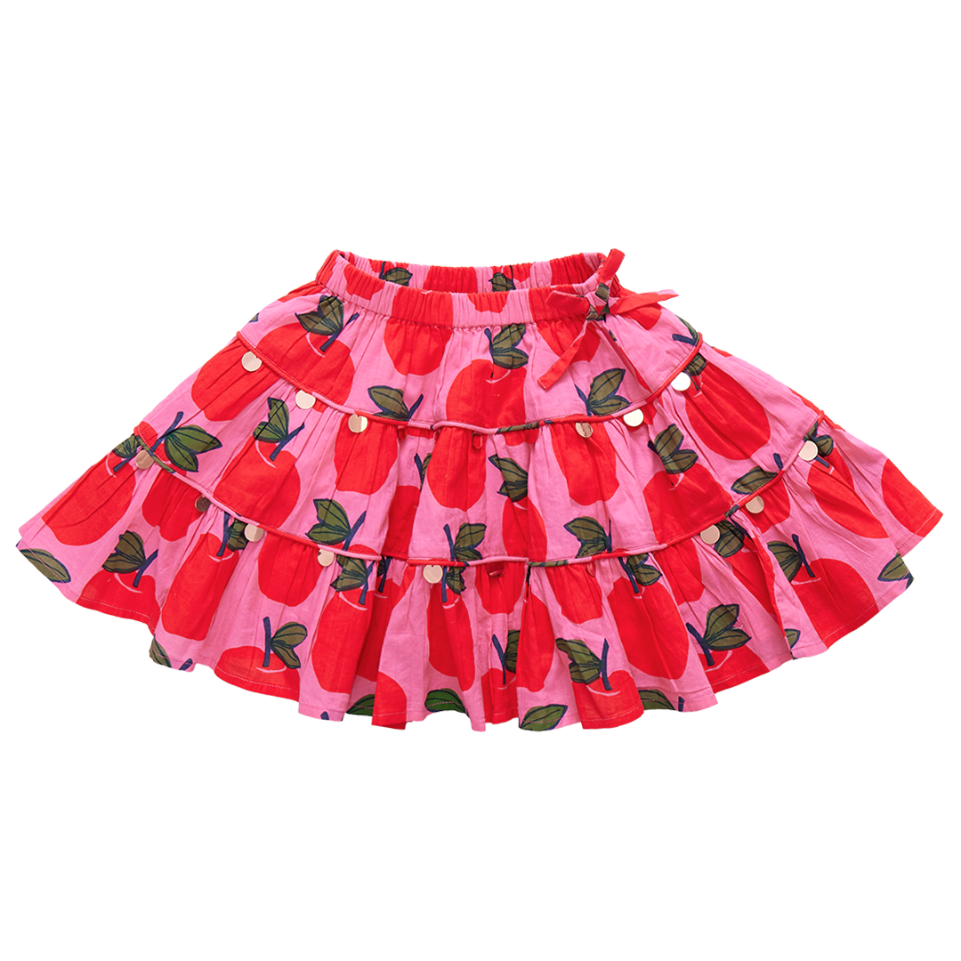 Girls Allie Skirt - Pink Apples