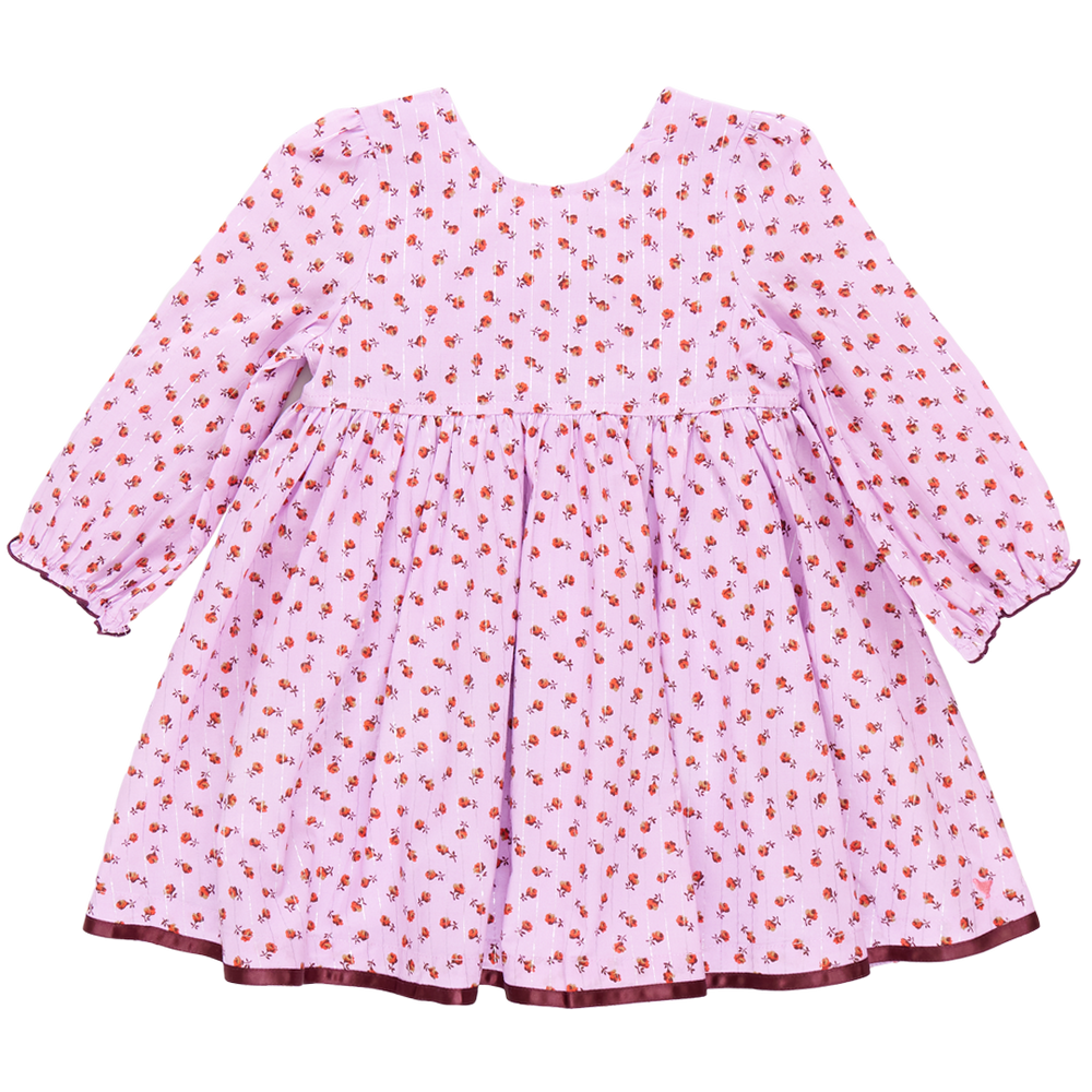 Girls Amma Dress - Lavender Tiny Roses