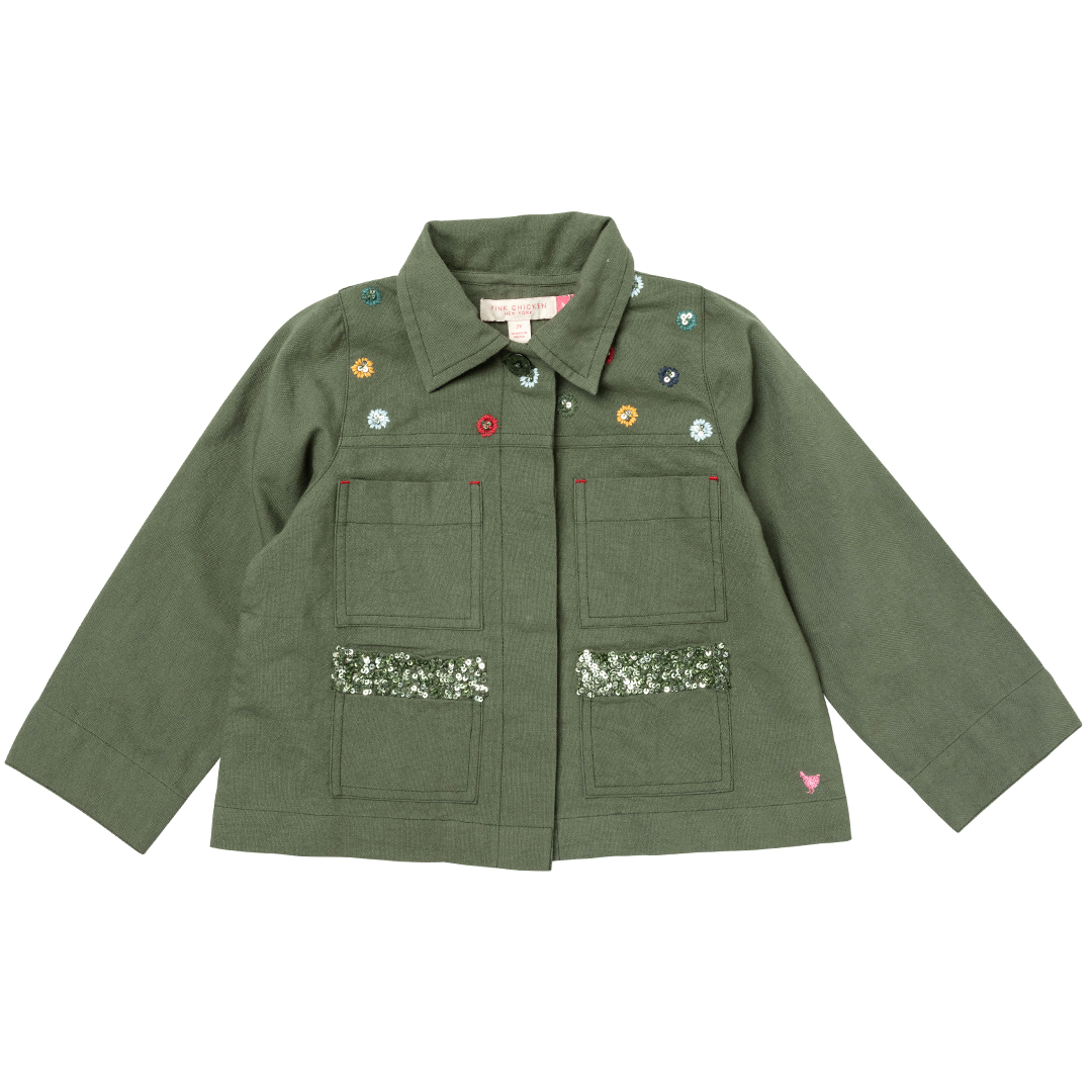 Girls Army Jacket - Four Leaf Clover