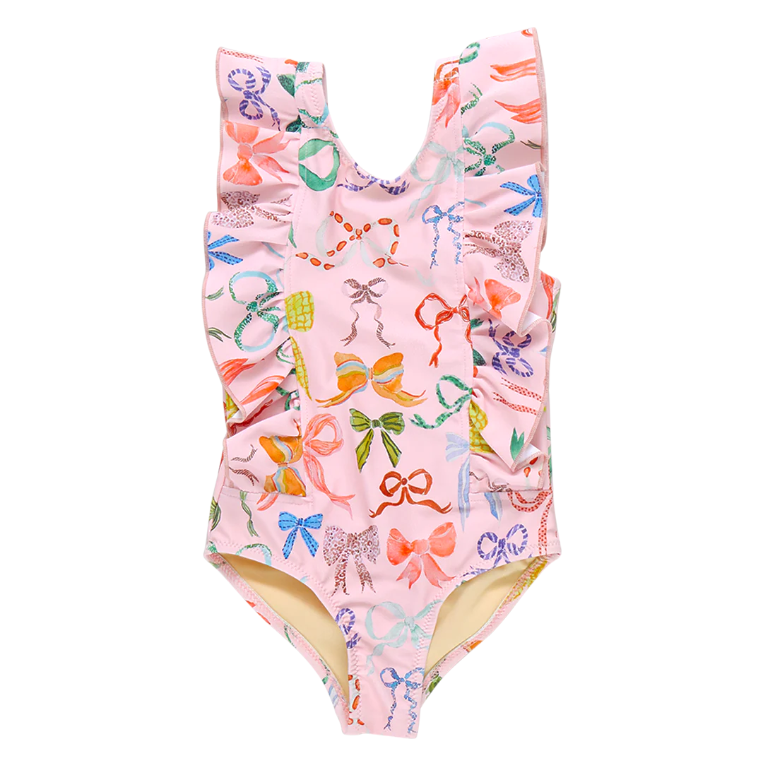 Girls Katniss Suit - Watercolor Bows