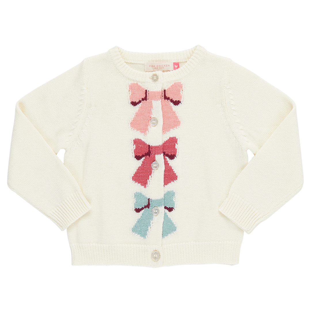 Girls Maude Sweater - Cream Bows