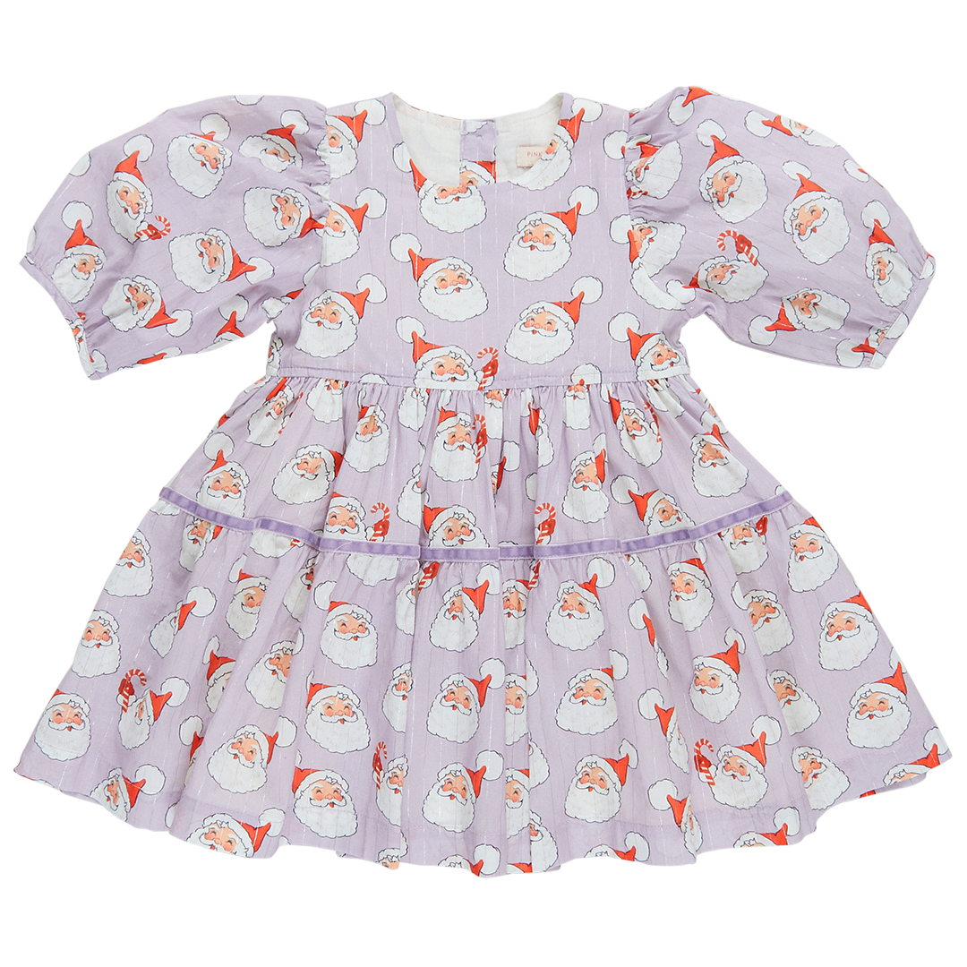 Girls Maribelle Dress - Lavender Santas