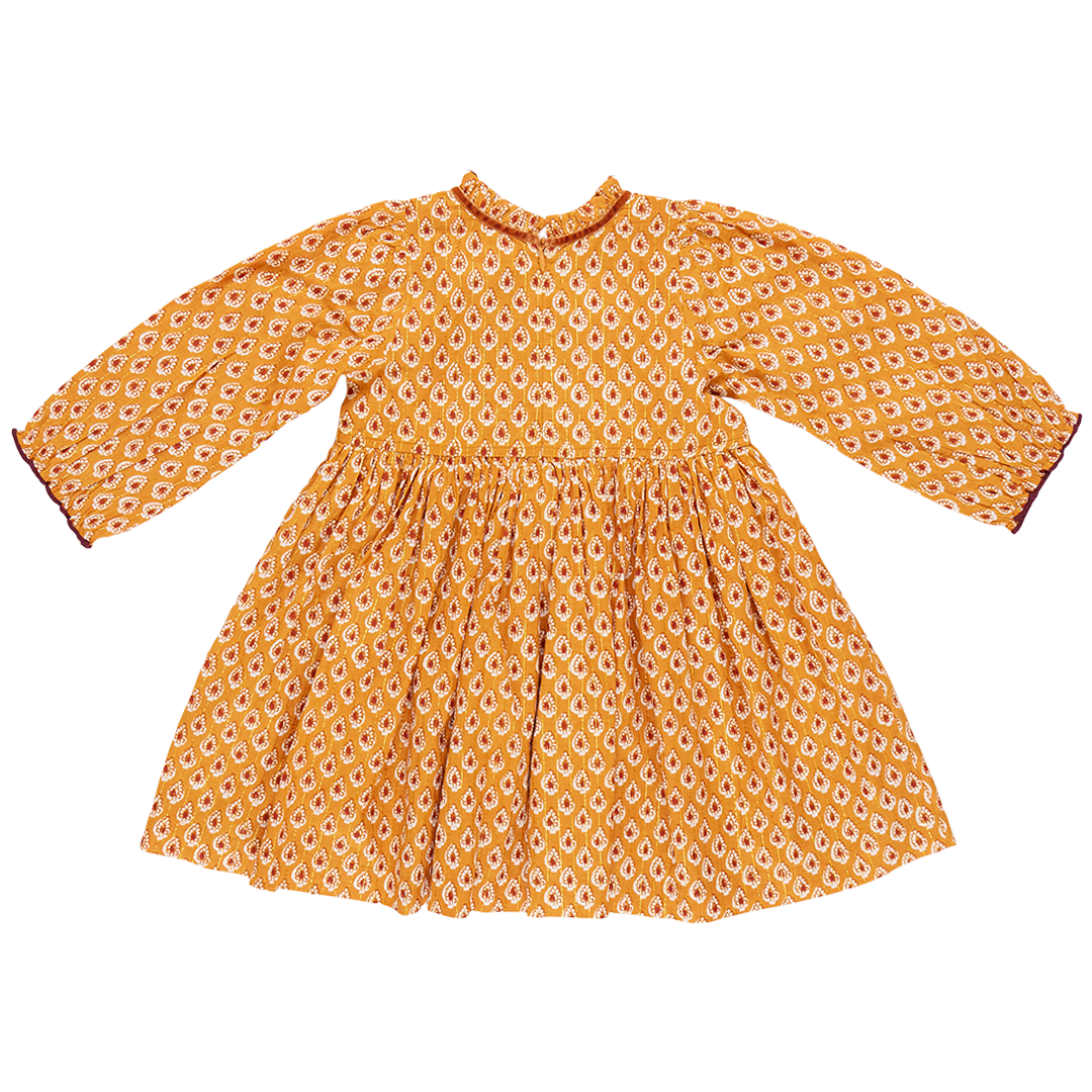 Girls Charlie Dress - Inca Gold Tear Drop