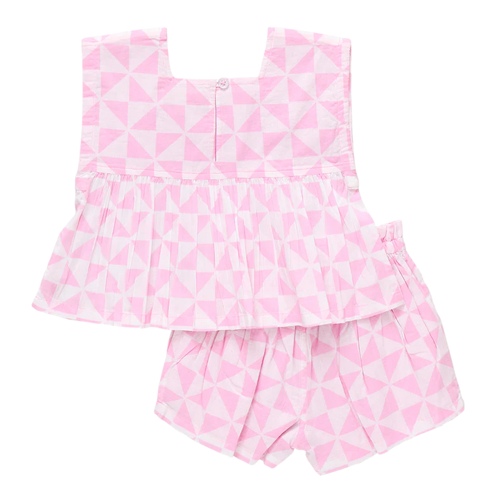 Girls Kamari 2-Piece Set - Pink Triangle Check