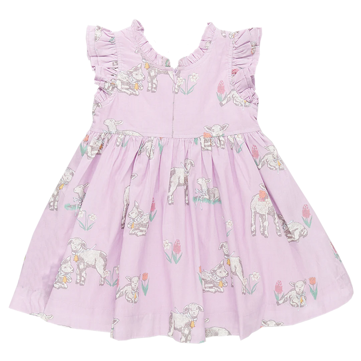 Girls Leila Dress - Lavender Lambs