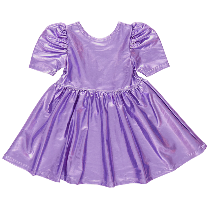 Girls Lame Laurie Dress - Purple Sparkle