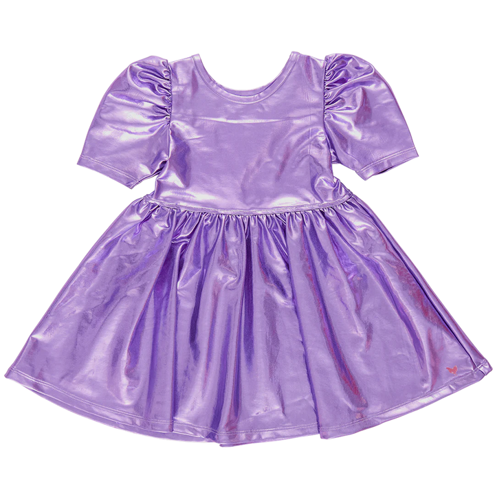 Girls Lame Laurie Dress - Purple Sparkle