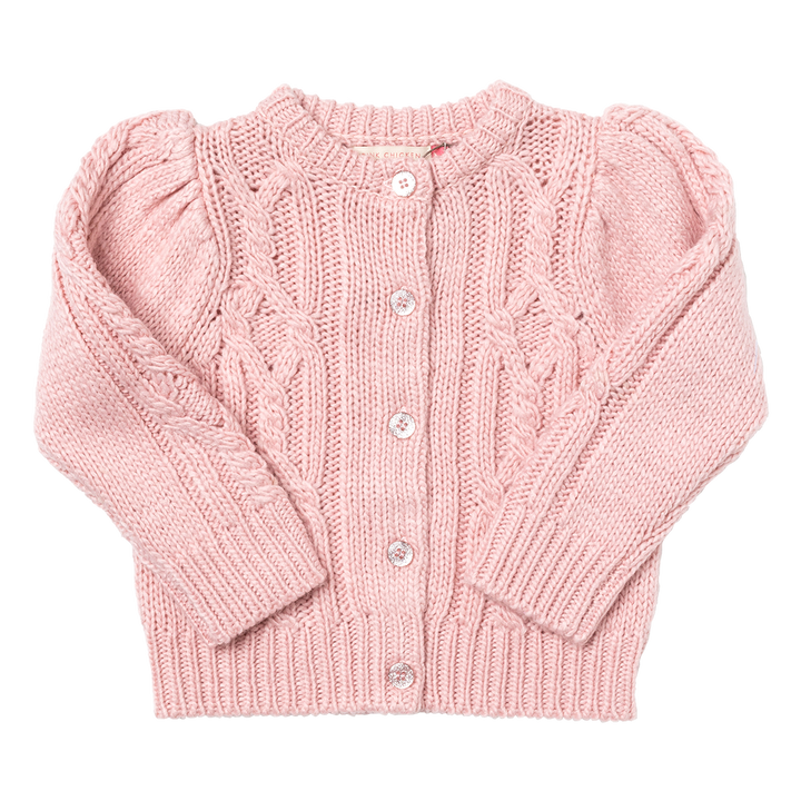 Girls Cable Constance Sweater - Dusty Rose