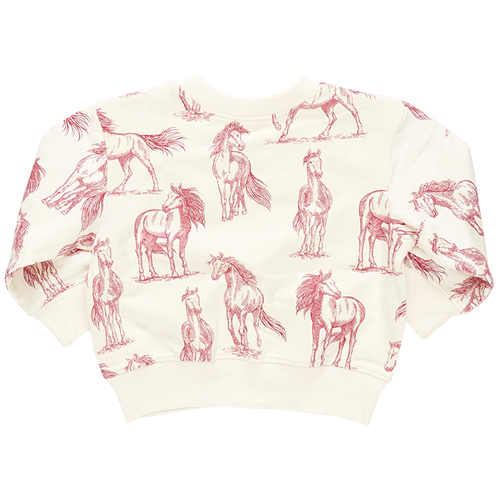 Kids Organic Sweatshirt - Vintage Rose Horses
