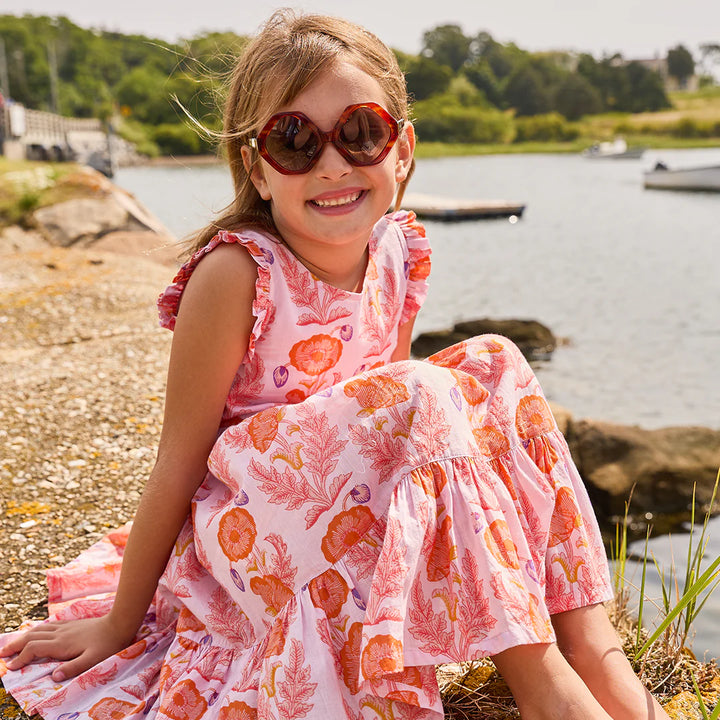 Girls Kelsey Dress - Purple Gilded Floral