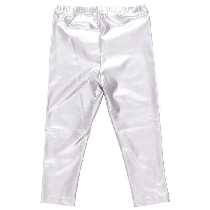 Girls Lame Legging - Silver