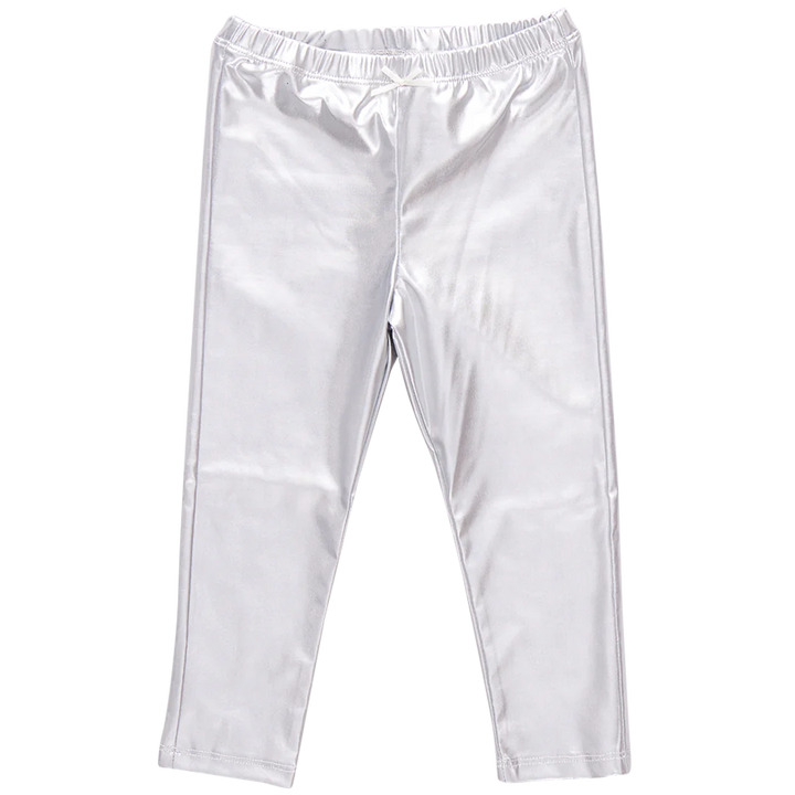 Girls Lame Legging - Silver