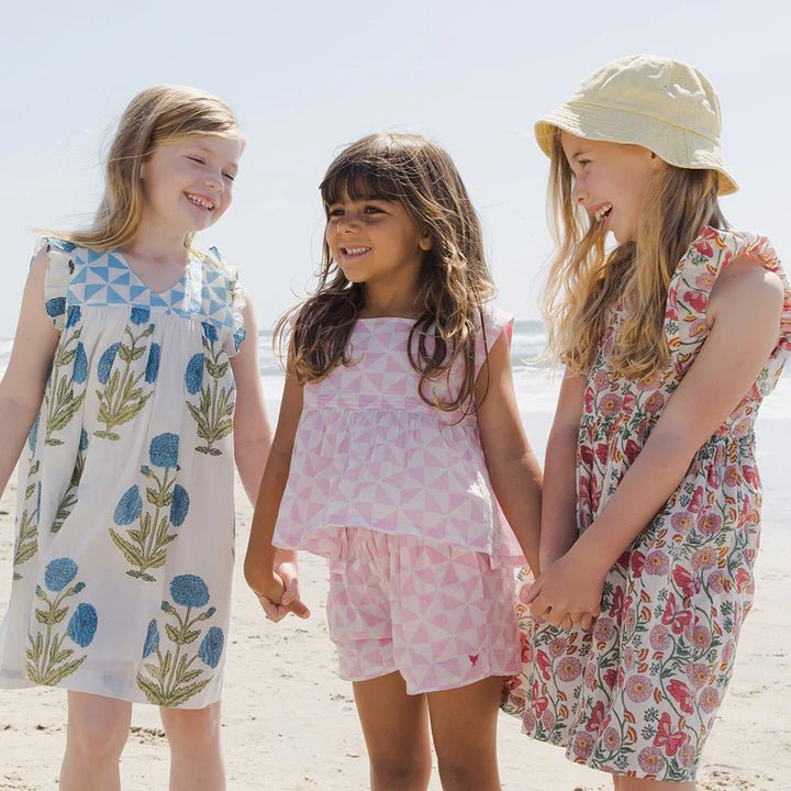 Girls Kamari 2-Piece Set - Pink Triangle Check