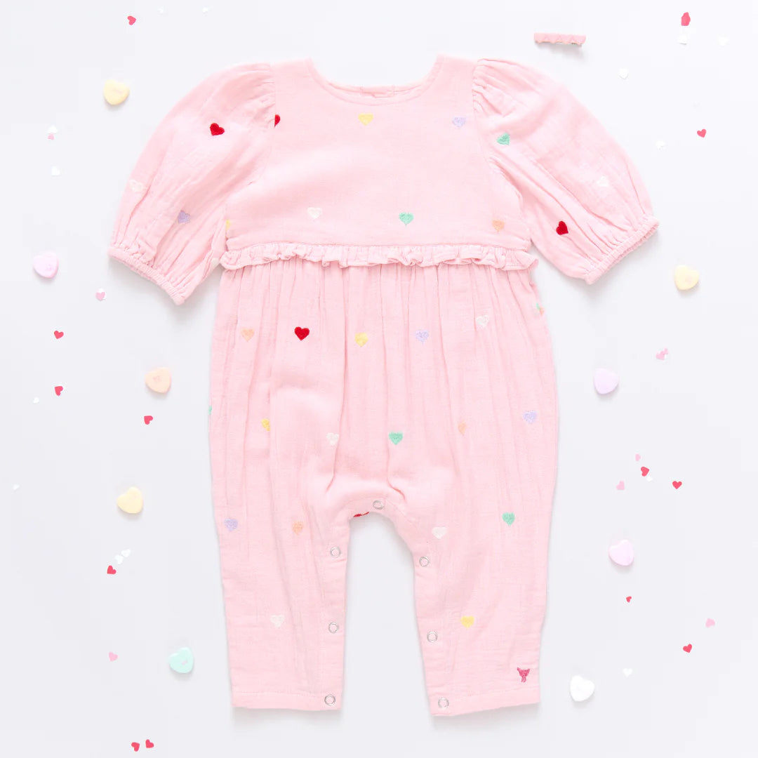 Baby Girls Brooke Jumper - Candy Heart Embroidery