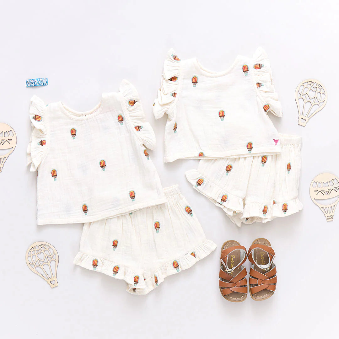 Girls Roey 2-Piece Set - Hot Air Balloons