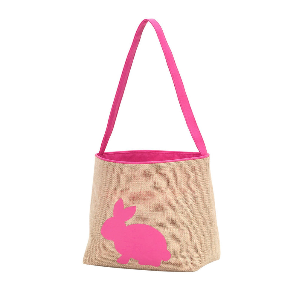 Hot Pink Burlap Bunny Basket