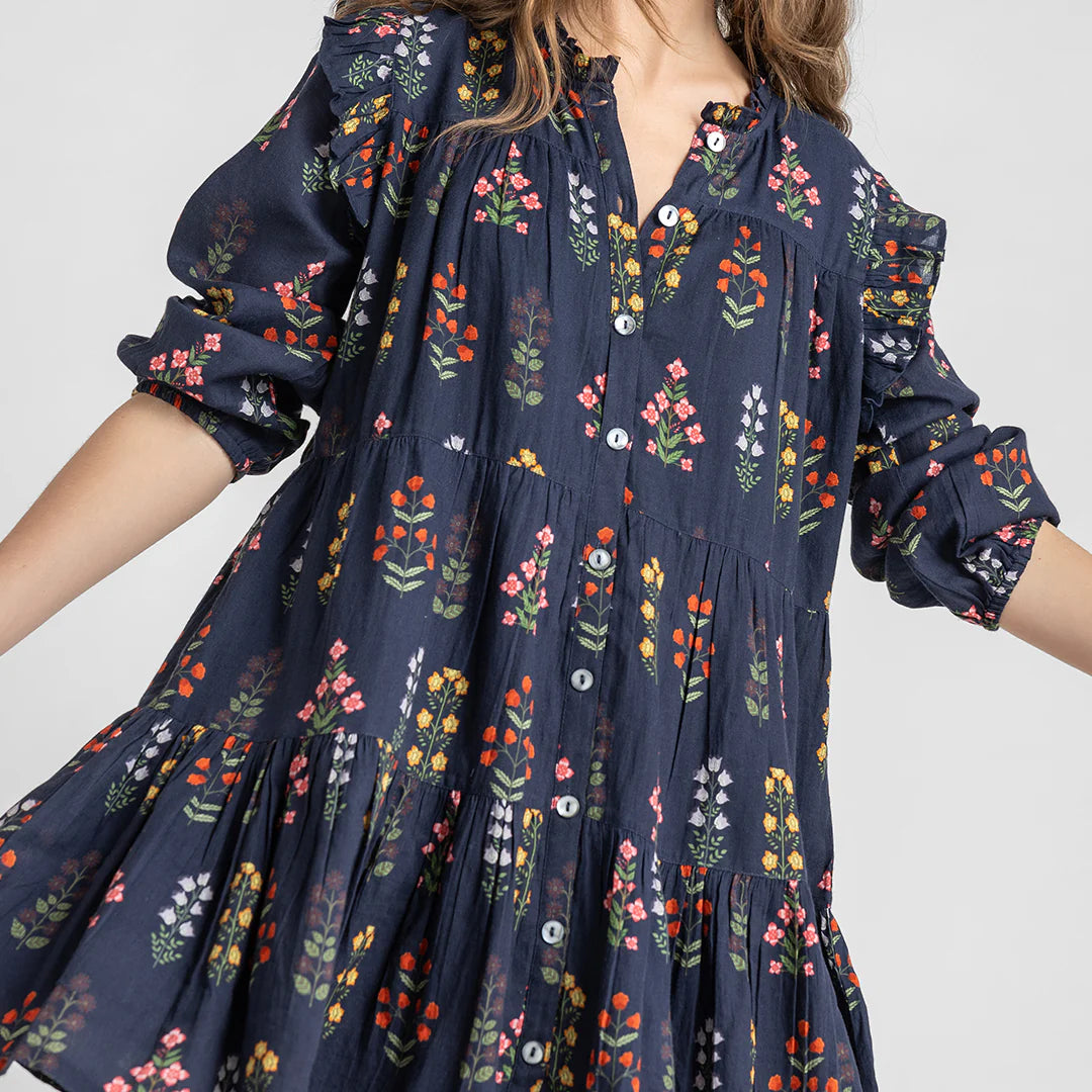 Womens Kalani Dress - Navy Field Floral
