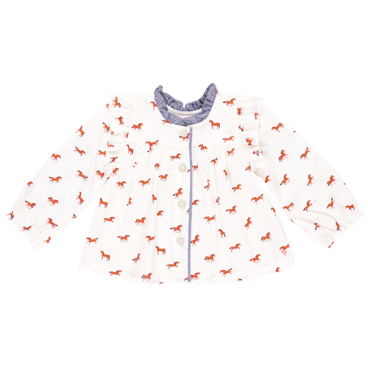 Girls Kalani Button Up Top - Tiny Horses