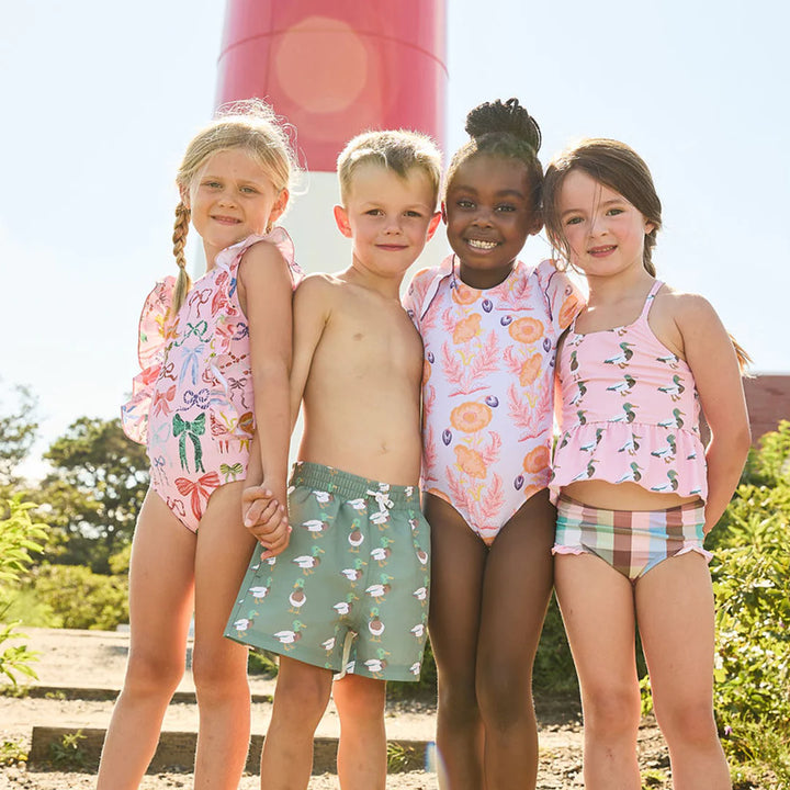 Boys Swim Trunk - Green Mallard Friends