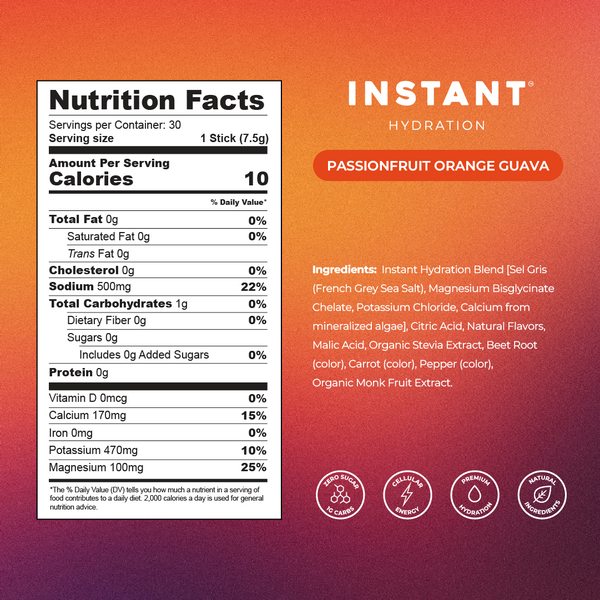 Instant Hydration Electrolyte Powder - Passionfruit Orange Guava