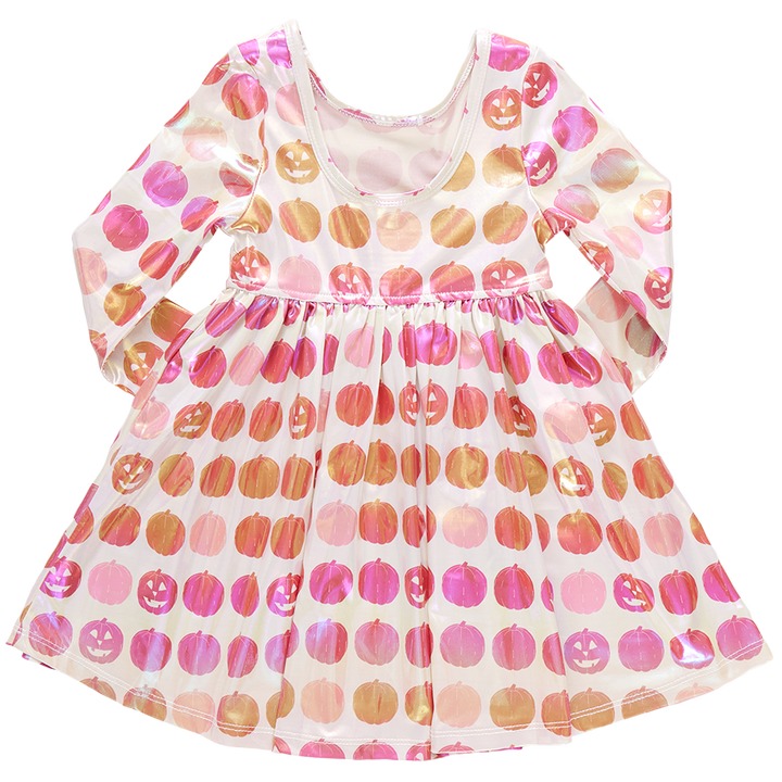 Girls Lame Steph Dress - Pumpkins