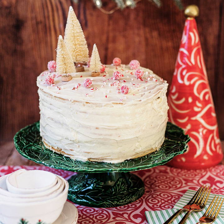 Lastra Holiday Green Figural Cake Stand