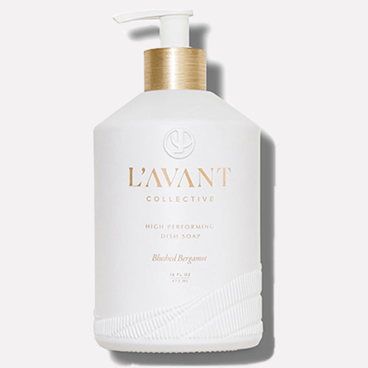 L’AVANT Collective Blushed Bergamot High Performing Dish Soap in a 16 oz white and gold pump bottle