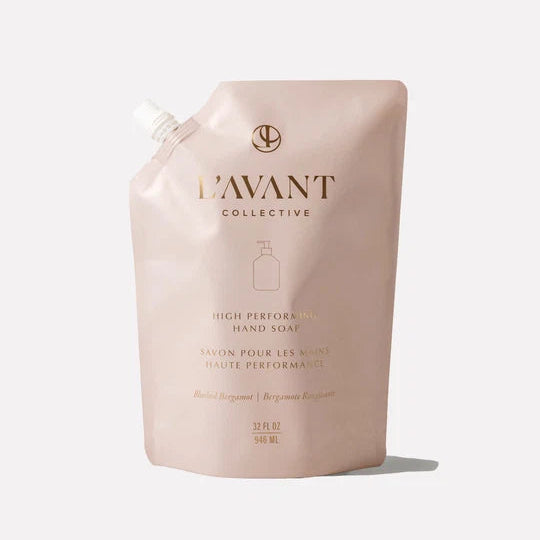 L’AVANT High Performing Hand Soap Refill in Blushed Bergamot, 32 oz blush pink refill pouch