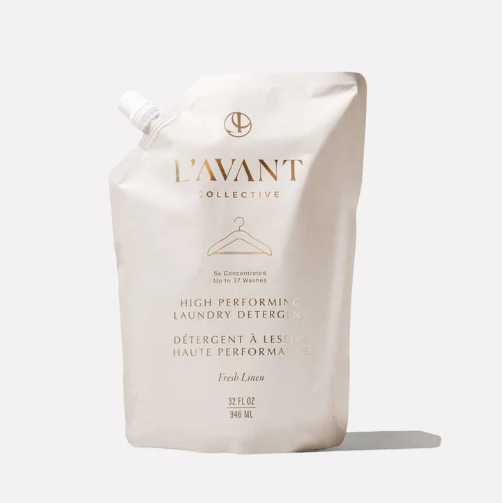 L’AVANT Collective Fresh Linen high performing concentrated laundry detergent refill pouch