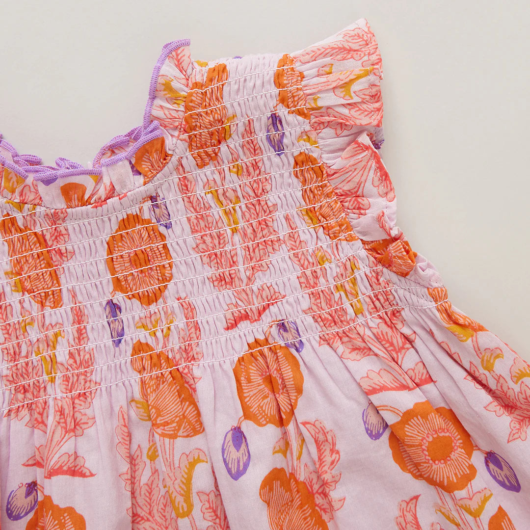 Girls Stevie Top - Purple Gilded Floral