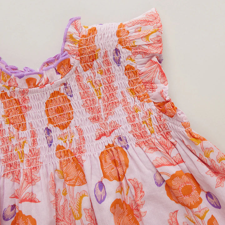 Girls Stevie Top - Purple Gilded Floral
