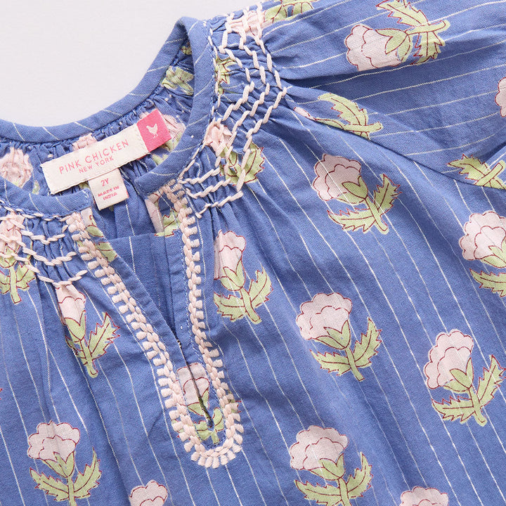 Girls Ava Top - Periwinkle Small Bud
