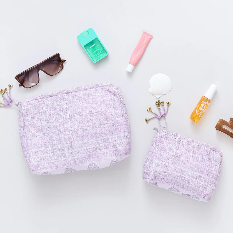 Quilted Pouch - Lavender Garden Floral