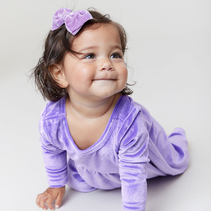 Baby Girls Velour Steph Jumper - Lavender