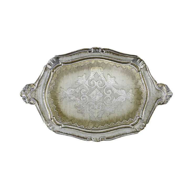 Florentino Wooden Tray Antique Silver/Gold