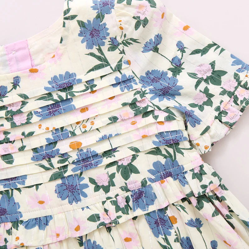 Girls Raquel Dress - Melon Daisy Floral